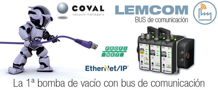 BOMBA DE VACÍO COMPACTA CON BUS DE COMUNICACIÓN, serie LEMCOM