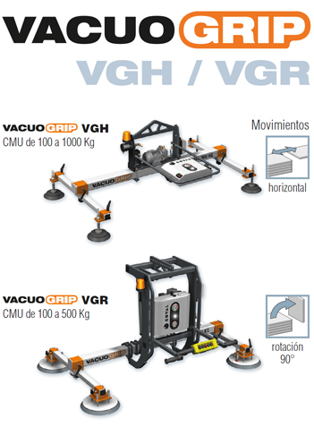 Dispositivos de elevación por vacío para chapas, serie VACUOGRIP COVAL